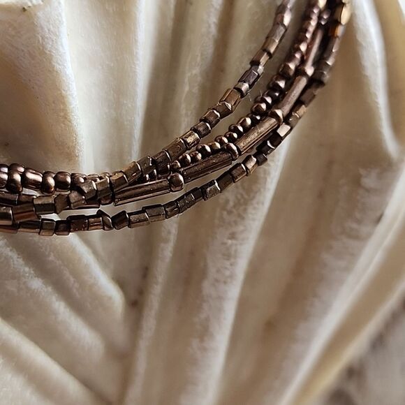 Vintage Copper Tone 4 Strand Choker Style Necklace - Picture 4 of 6